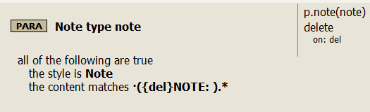Example rule for creating a note from a paragraph