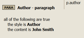 Rule for p.author